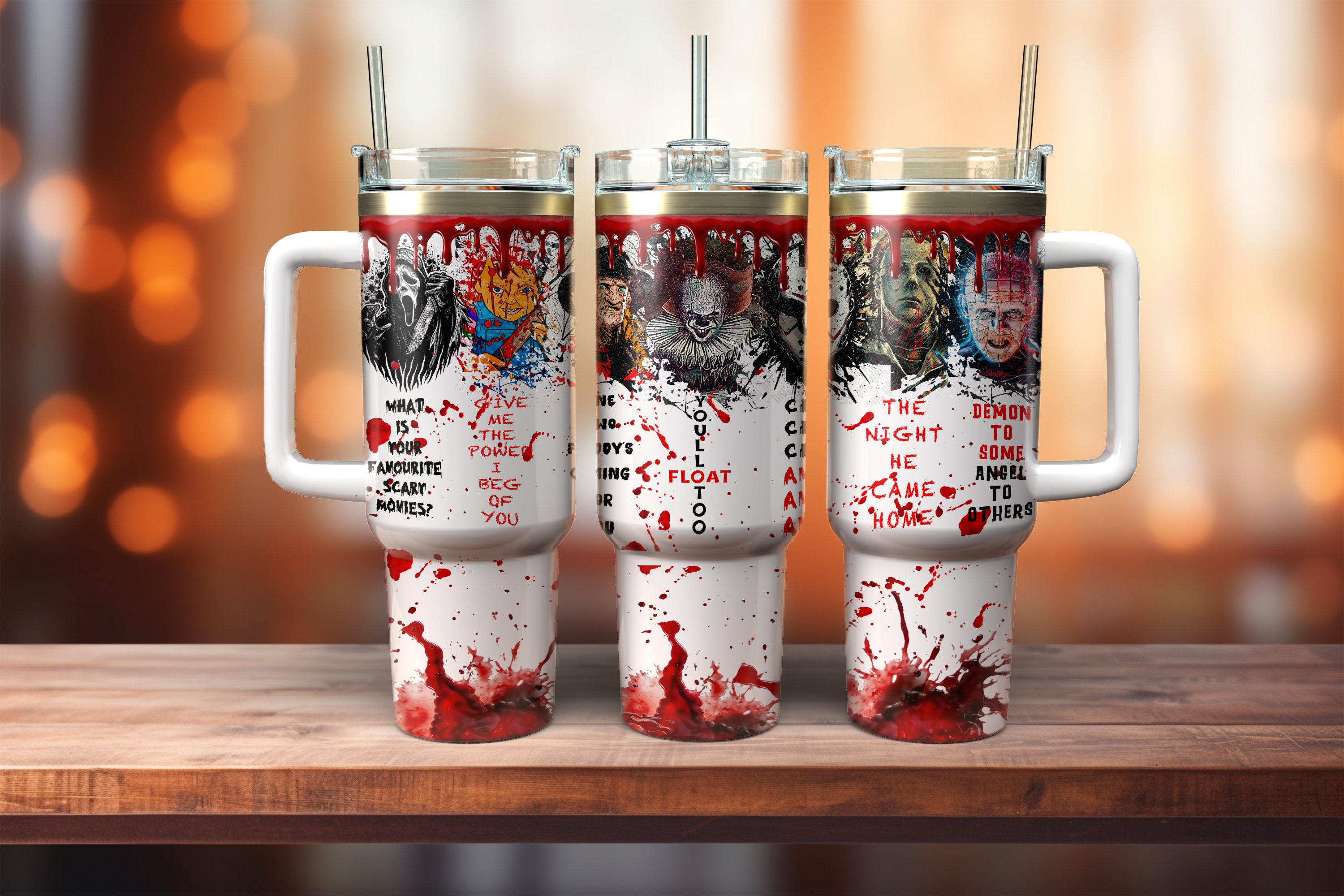 Horror Movie Characters Movies Custom Stanley Quencher 40oz Stainless