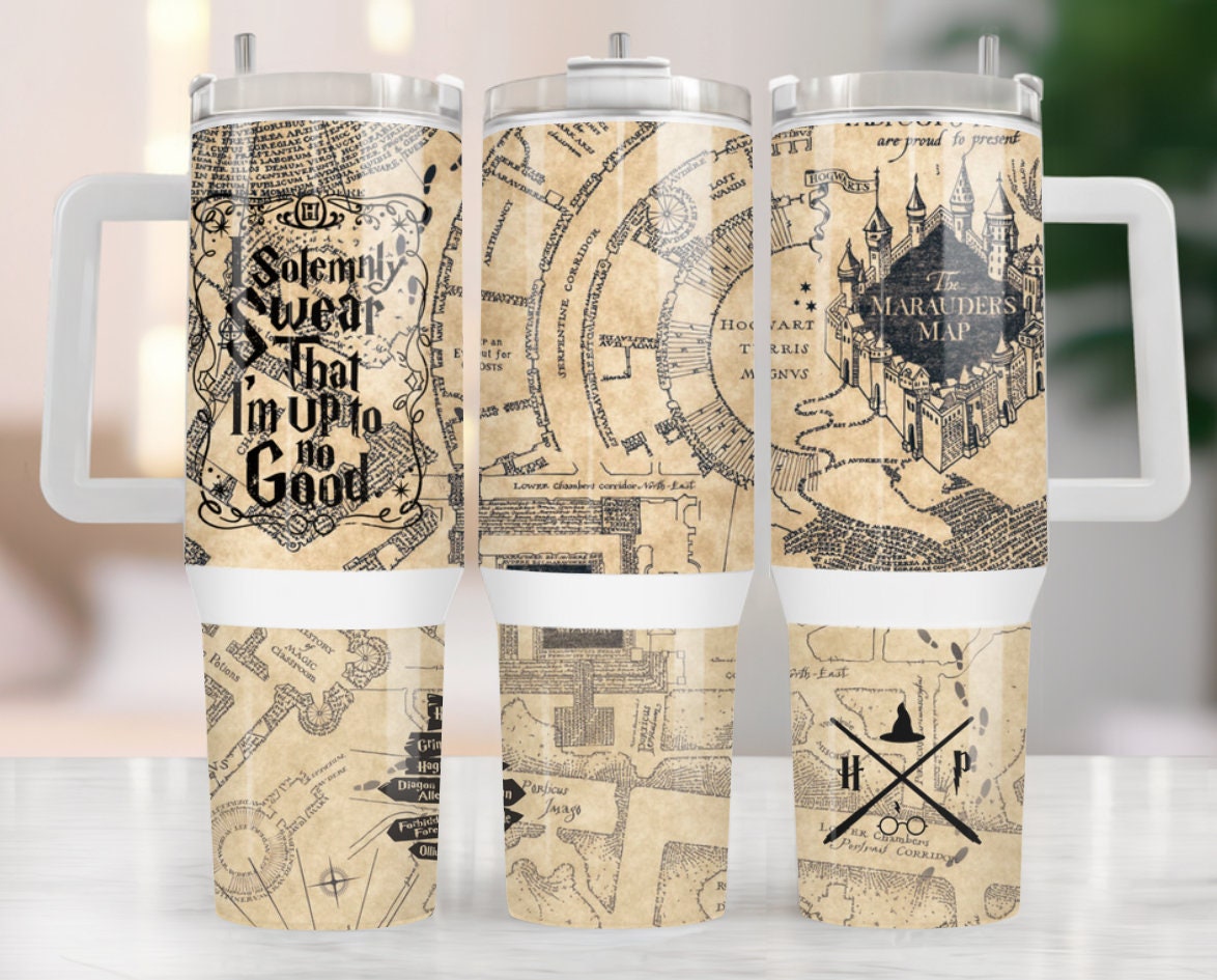 Marauder's Map Harry Potter Movies Custom Stanley Quencher 40oz ...