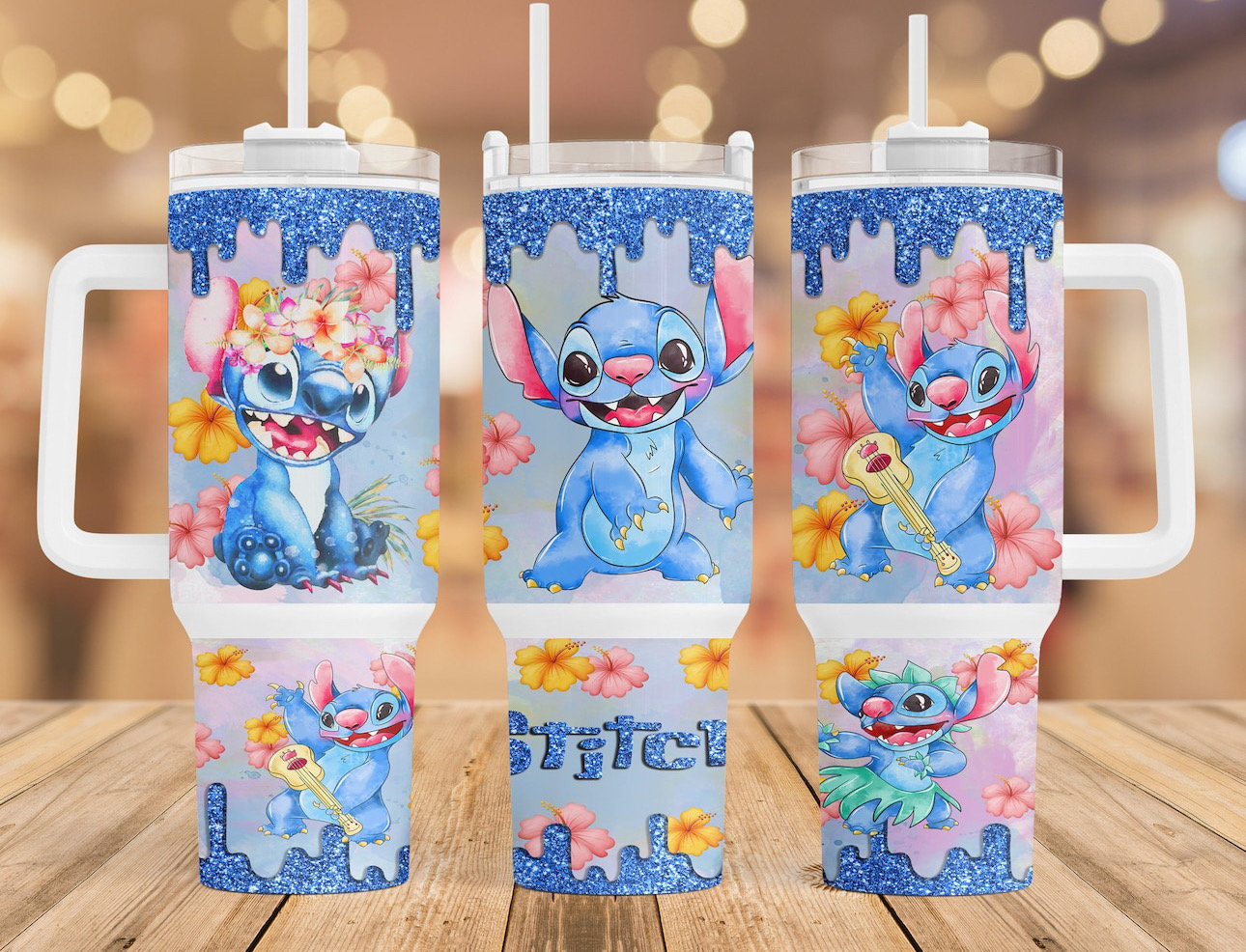 Stitch Disney Cartoon Custom Stanley Quencher 40oz Stainless Steel ...