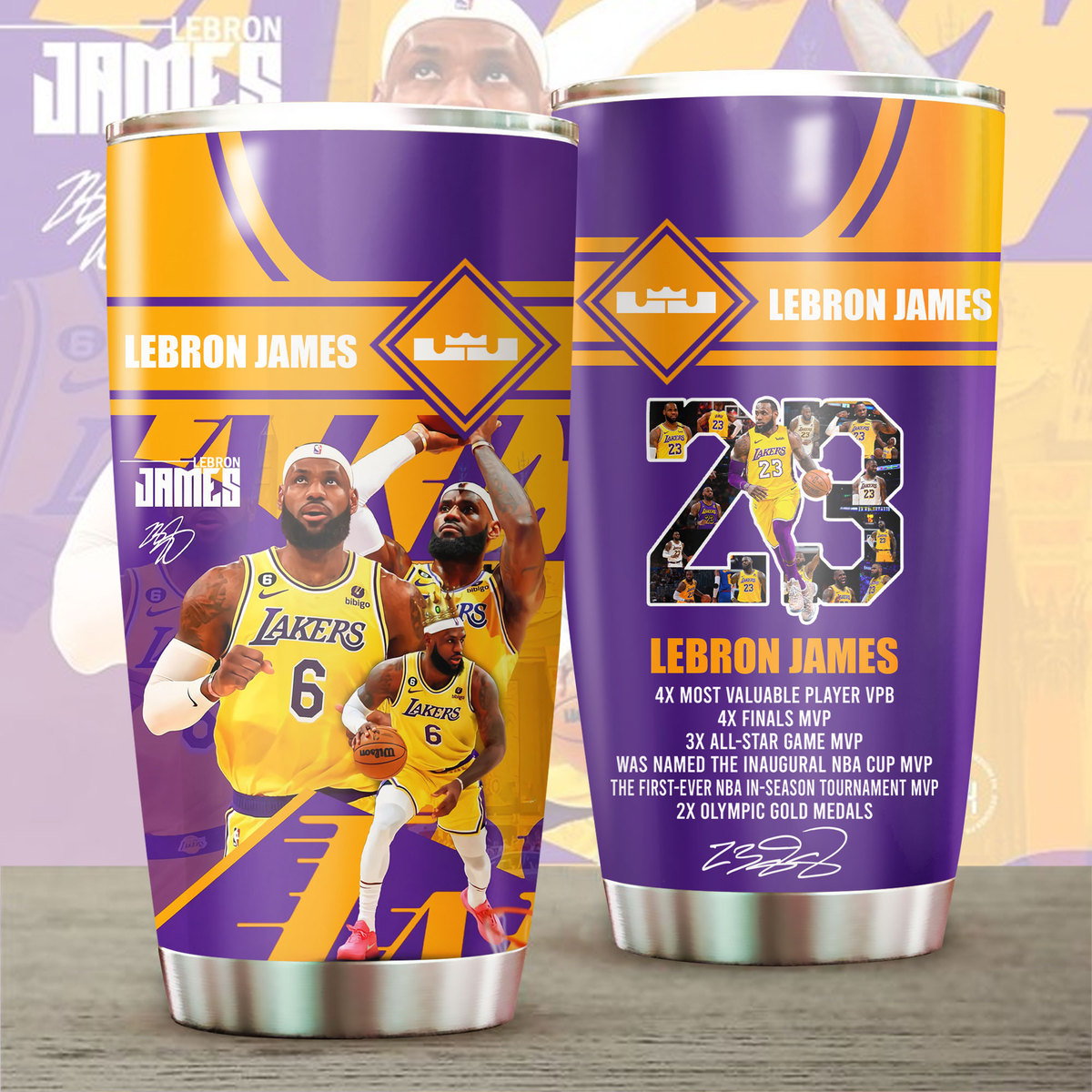 LeBron James King James NBA Custom Stanley Quencher 20oz Stainless ...