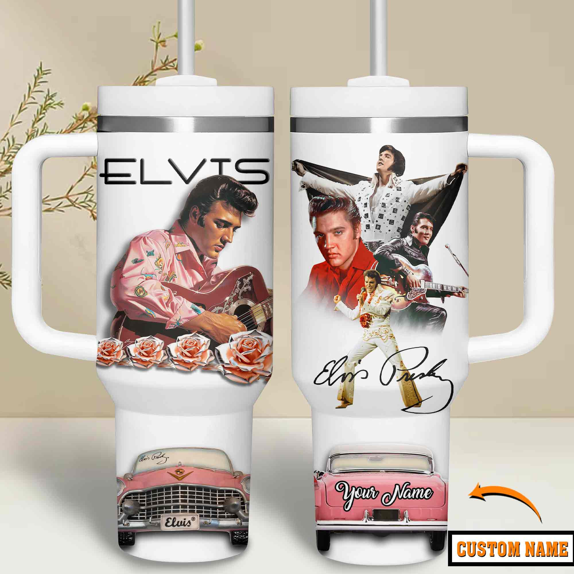 Elvis Presley Music Custom Stanley Quencher 40oz Stainless Steel ...