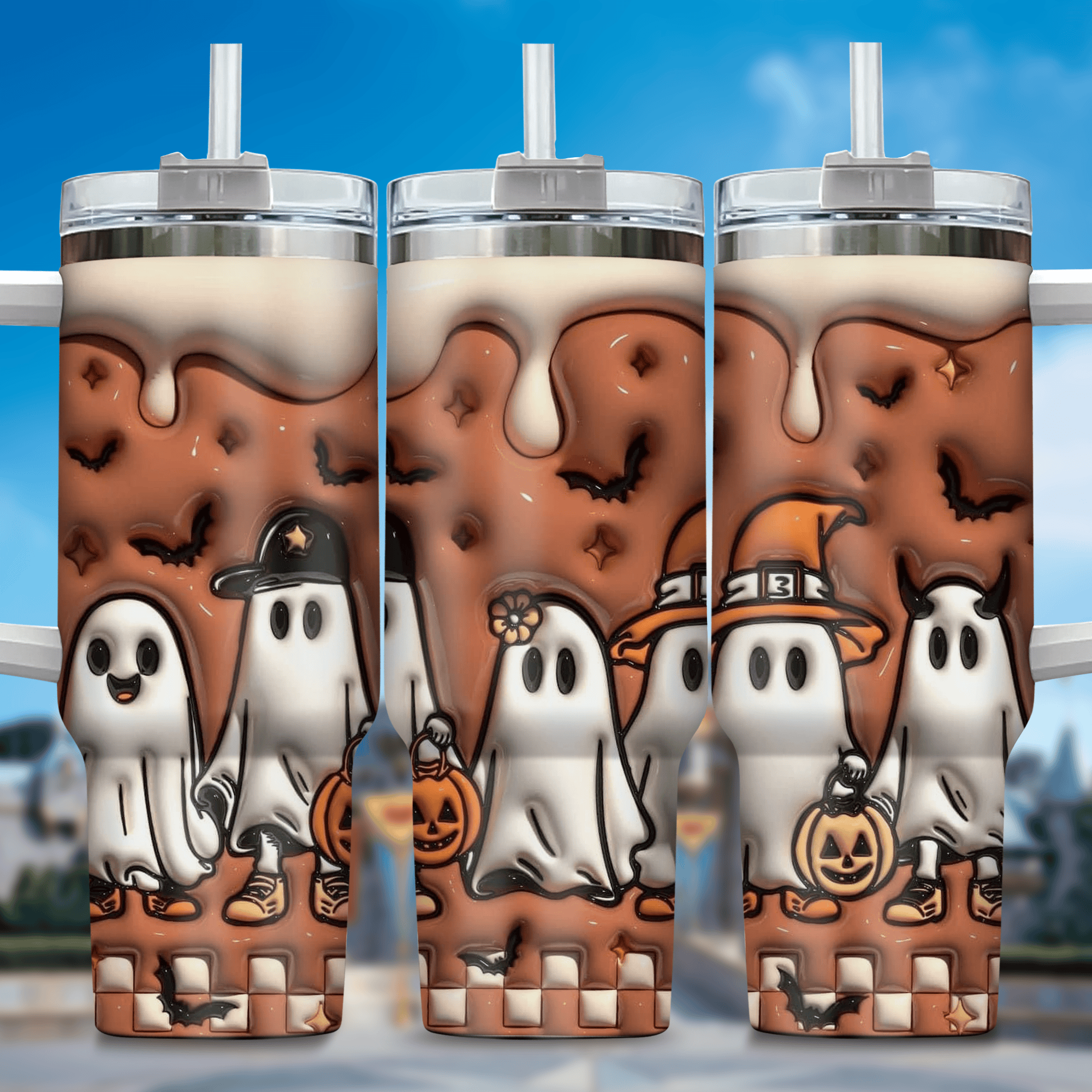 3D Horror Movies Custom Stanley Quencher 40oz Stainless Steel Tumbler With Handle