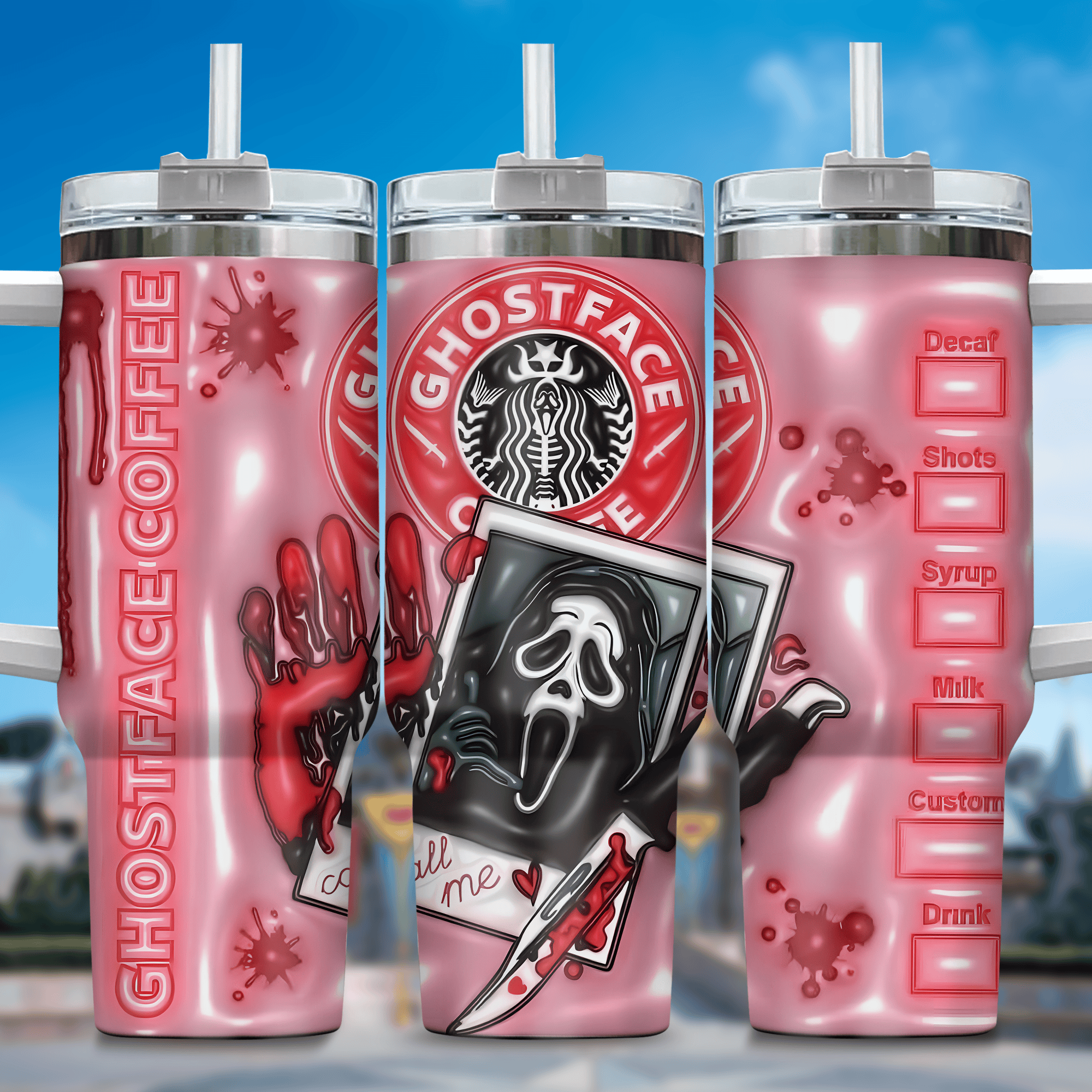 3D Horror Movies Custom Stanley Quencher 40oz Stainless Steel Tumbler With Handle