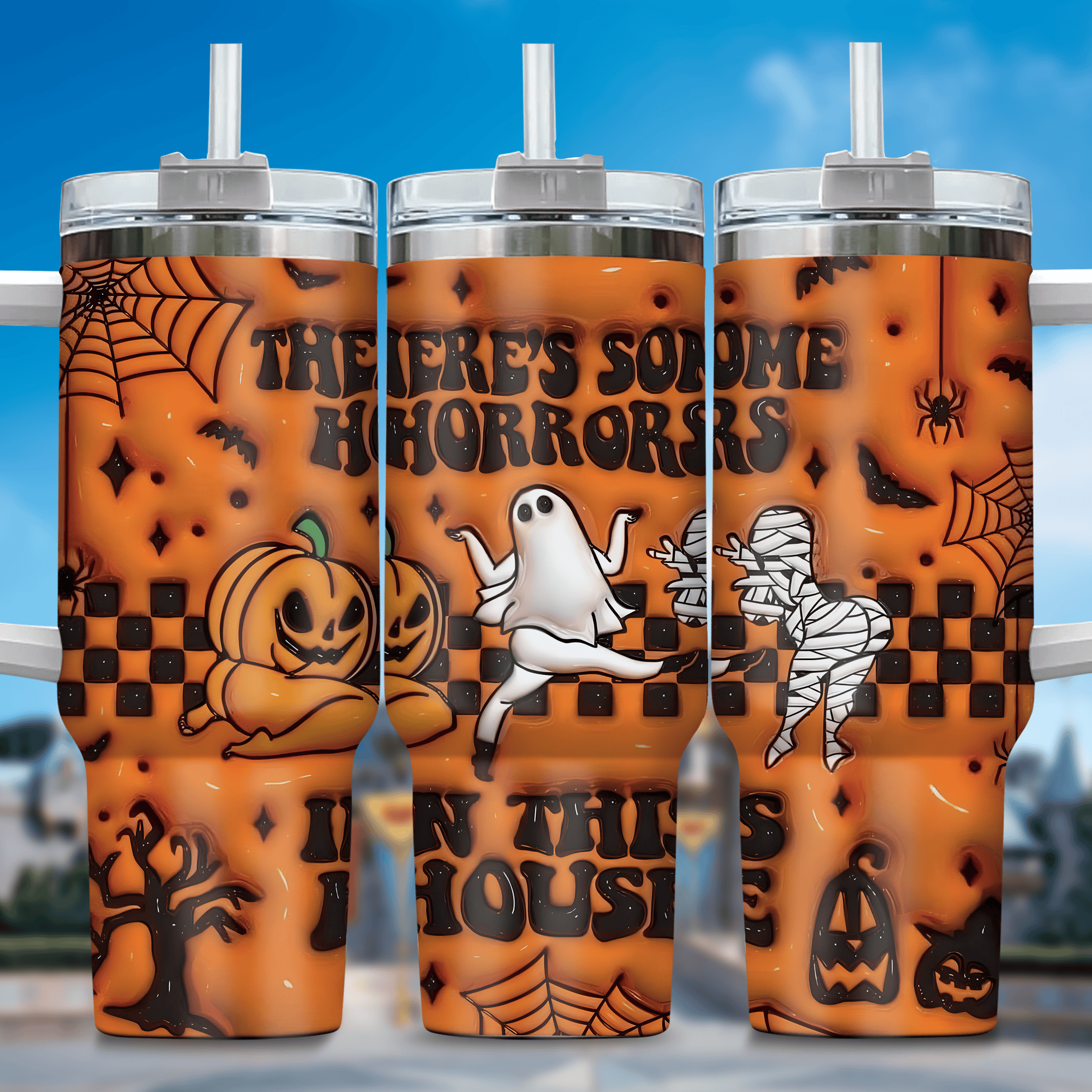 3D Horror Movies Custom Stanley Quencher 40oz Stainless Steel Tumbler With Handle