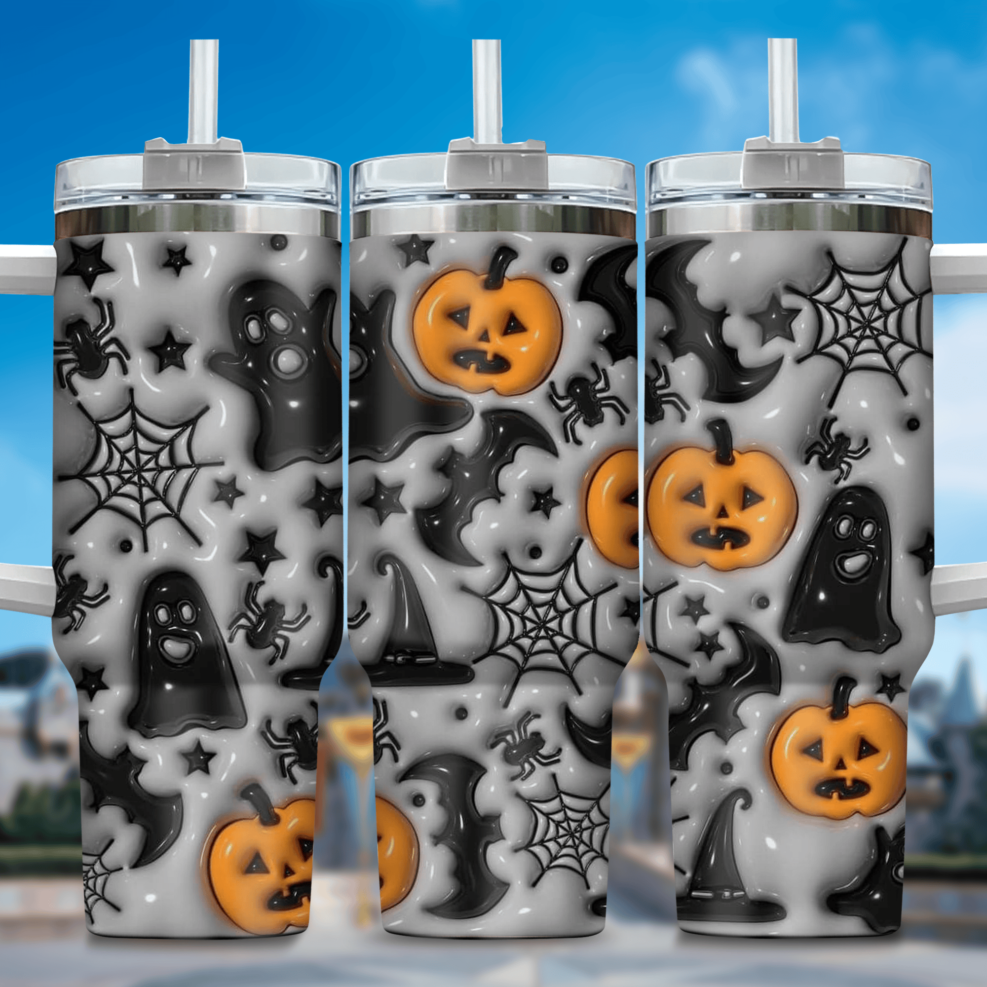 3D Horror Movies Custom Stanley Quencher 40oz Stainless Steel Tumbler With Handle
