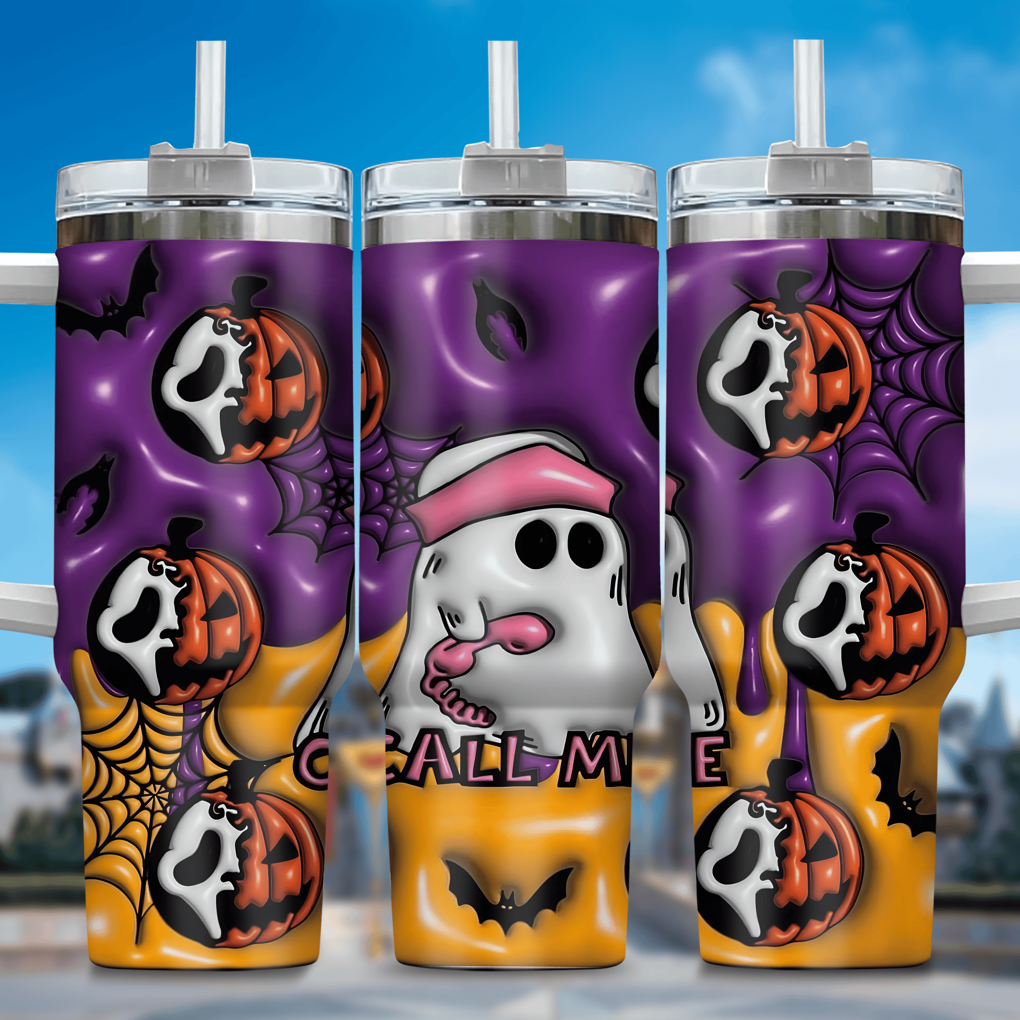 3D Horror Movies Custom Stanley Quencher 40oz Stainless Steel Tumbler With Handle