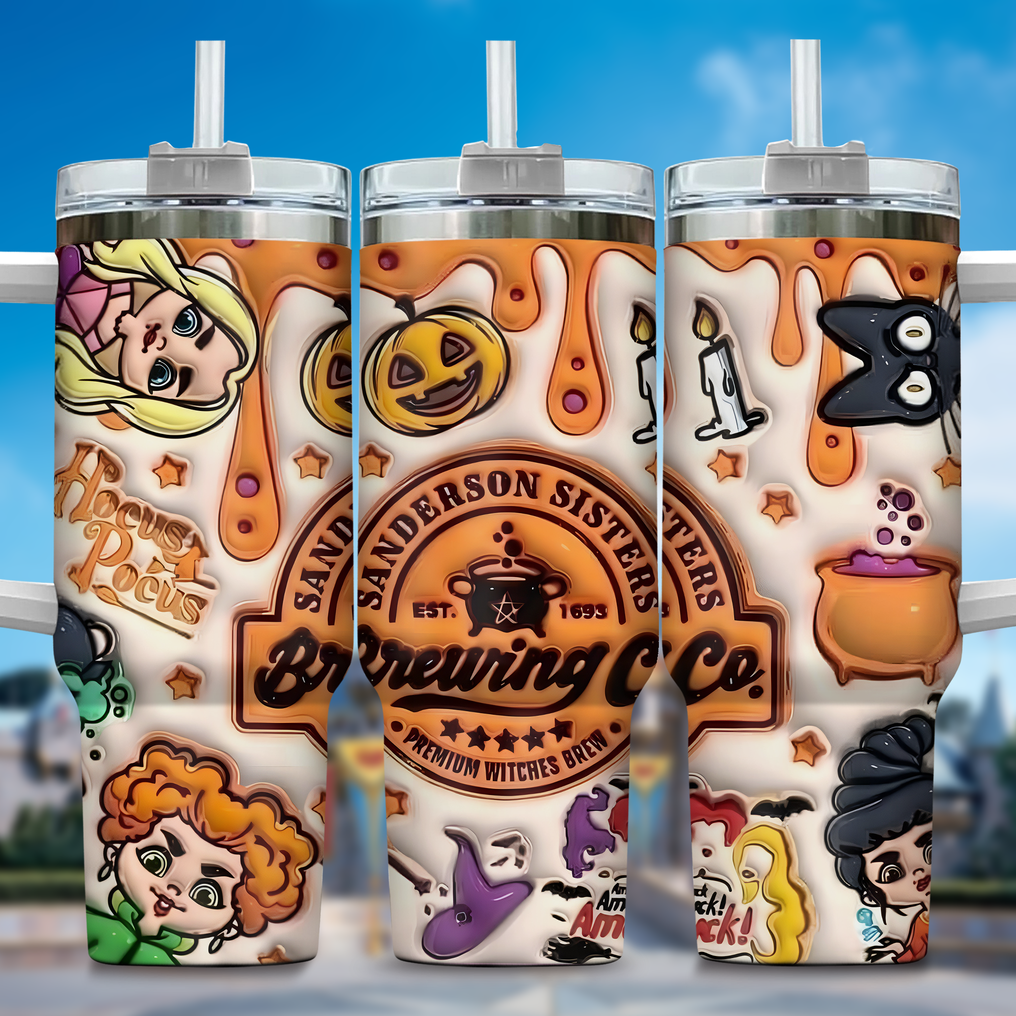 3D Horror Movies Custom Stanley Quencher 40oz Stainless Steel Tumbler With Handle