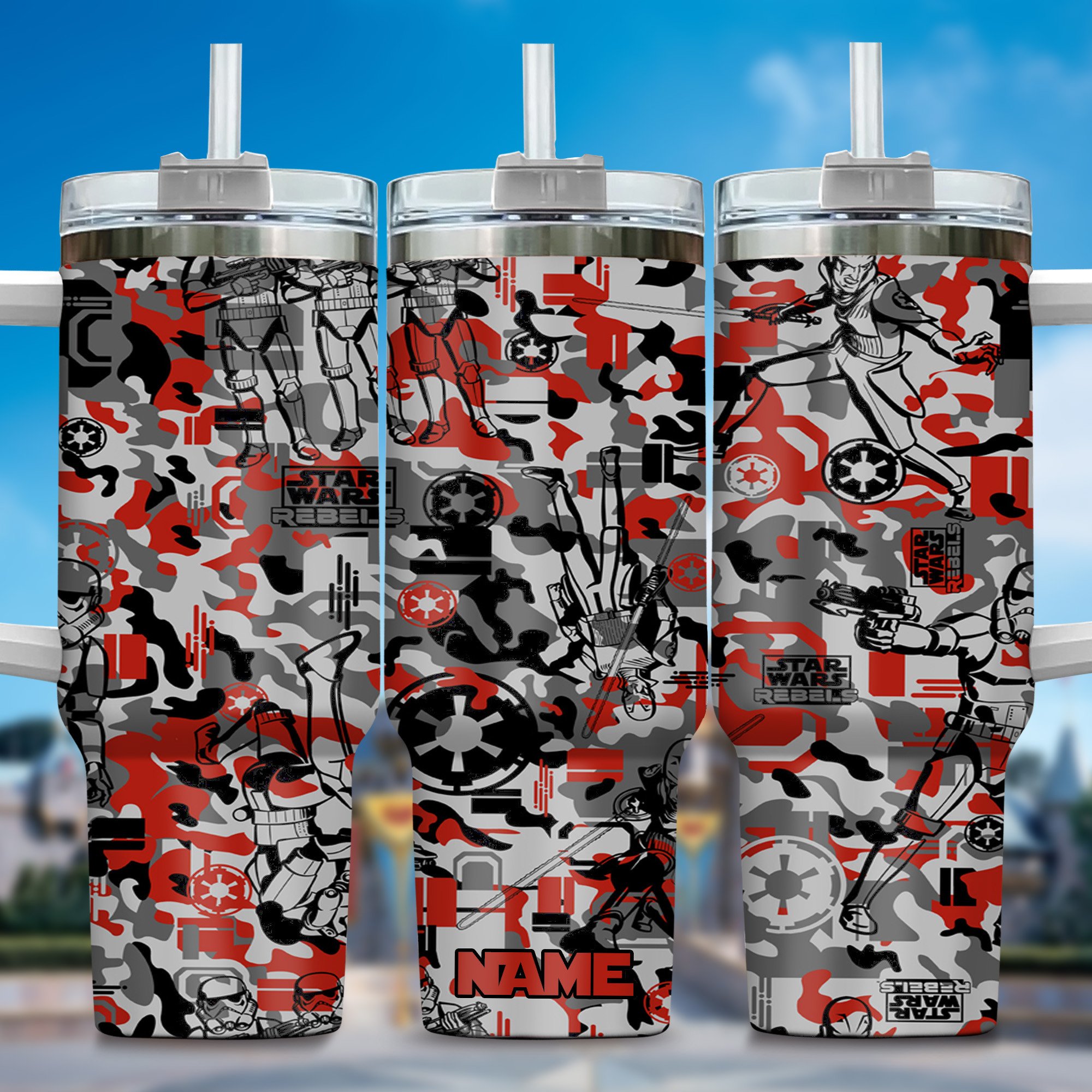 3D Star War Movies Custom Stanley Quencher 40oz Stainless Steel Tumbler With Handle