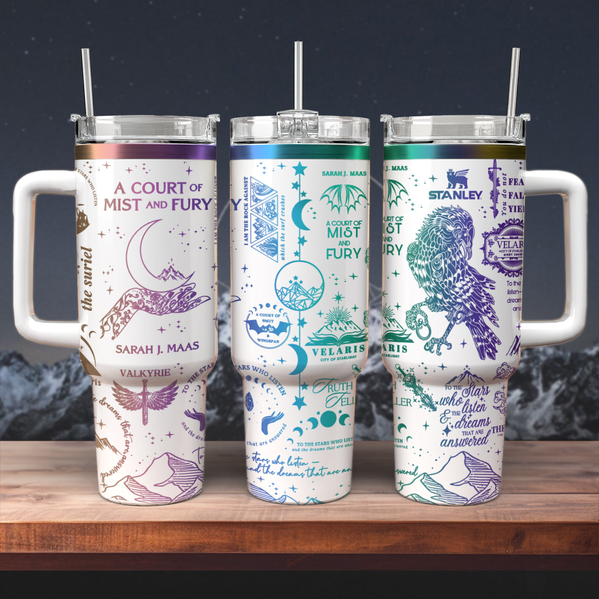 A Court Of Mist And Fury Book Custom Stanley Quencher 40oz Stainless Steel Tumbler With Handle