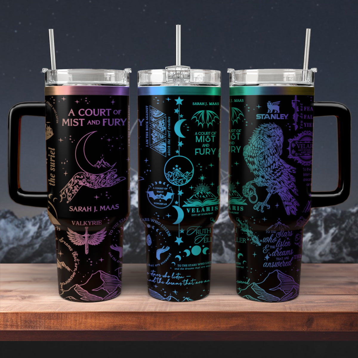 A Court Of Mist And Fury Book Custom Stanley Quencher 40oz Stainless Steel Tumbler With Handle