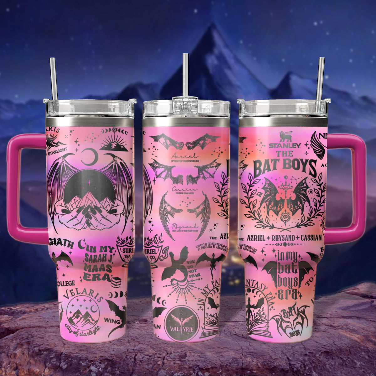 A Court Of Thorns And Roses Book Custom Stanley Quencher 40oz Stainless Steel Tumbler With Handle