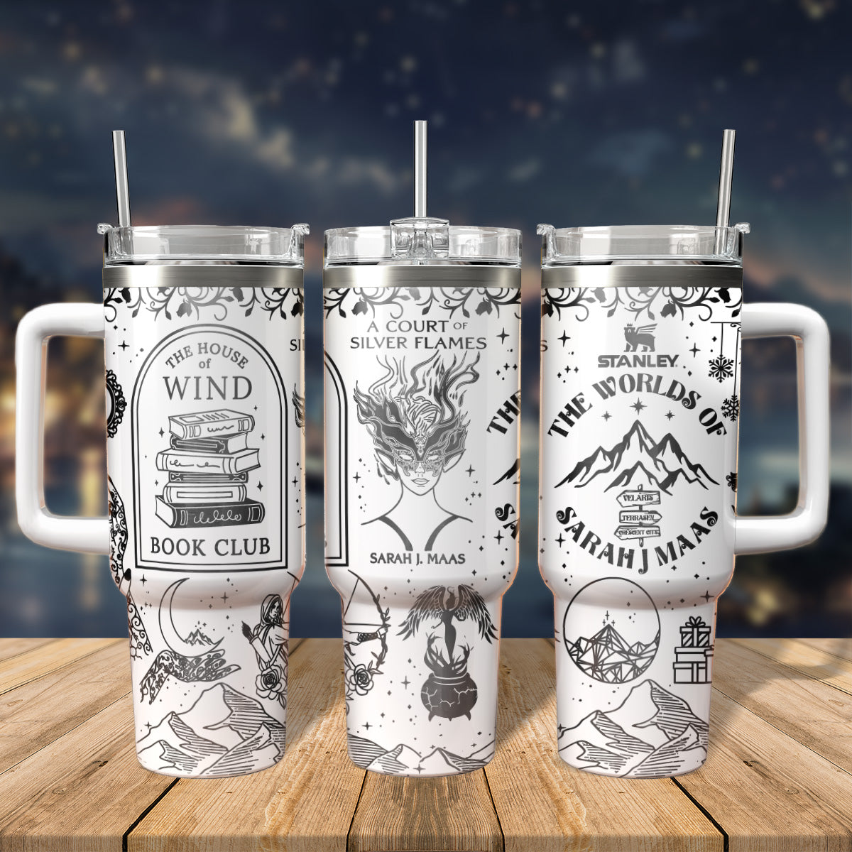 A Court Of Thorns And Roses Book Custom Stanley Quencher 40oz Stainless Steel Tumbler With Handle