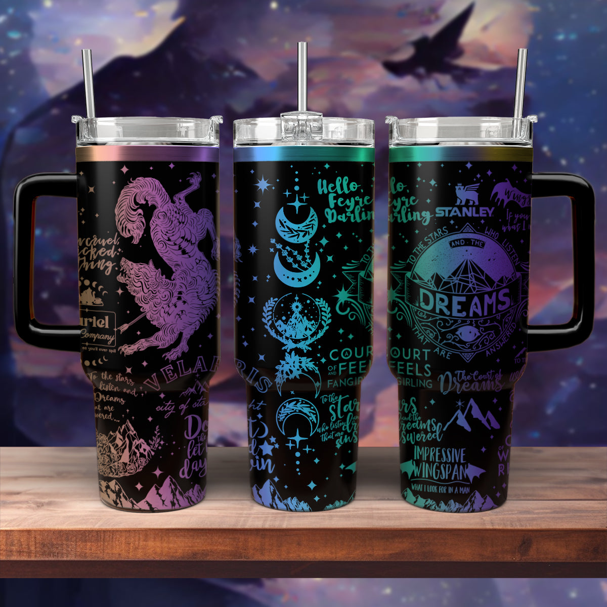 A Court Of Thorns And Roses Book Custom Stanley Quencher 40oz Stainless Steel Tumbler With Handle