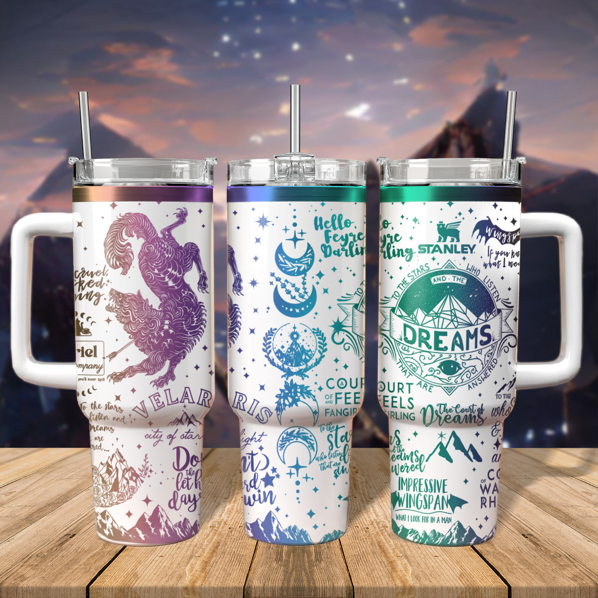 A Court Of Thorns And Roses Book Custom Stanley Quencher 40oz Stainless Steel Tumbler With Handle