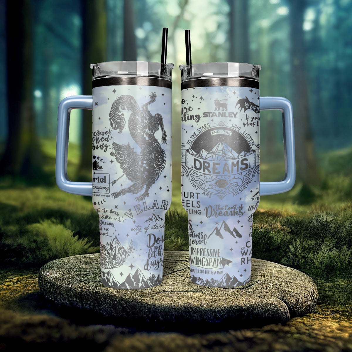 A Court Of Thorns And Roses Book Custom Stanley Quencher 40oz Stainless Steel Tumbler With Handle