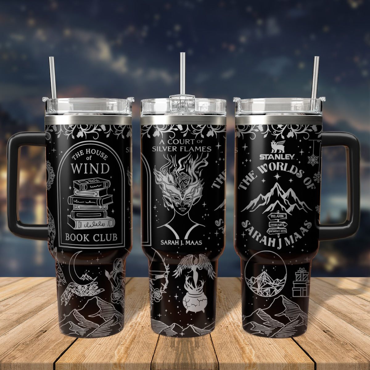 A Court Of Thorns And Roses Book Custom Stanley Quencher 40oz Stainless Steel Tumbler With Handle