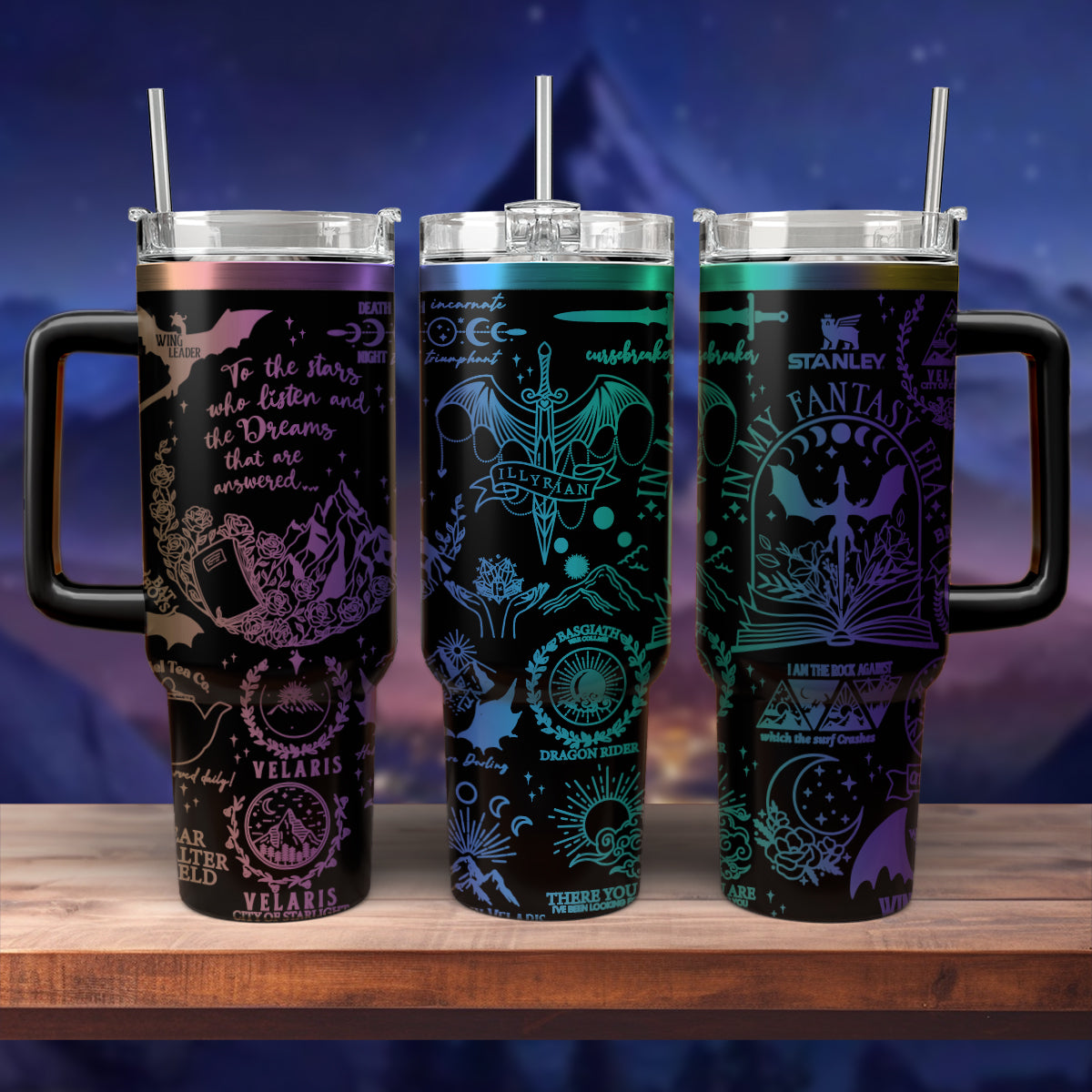 A Court Of Thorns And Roses Book Custom Stanley Quencher 40oz Stainless Steel Tumbler With Handle