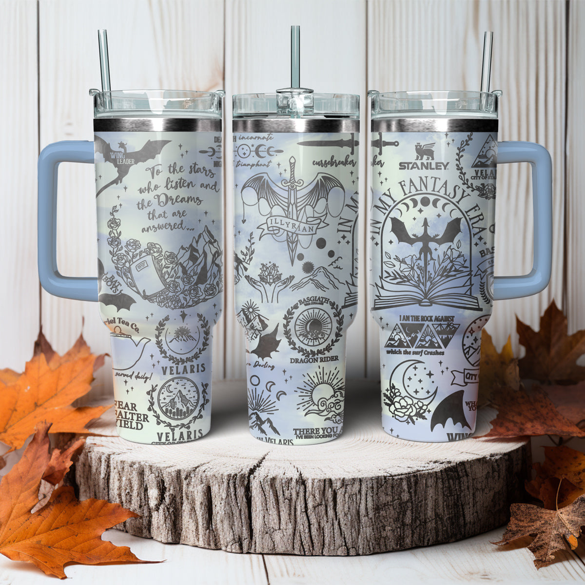 A Court Of Thorns And Roses Book Custom Stanley Quencher 40oz Stainless Steel Tumbler With Handle