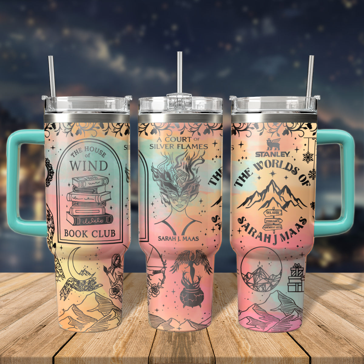 A Court Of Thorns And Roses Book Custom Stanley Quencher 40oz Stainless Steel Tumbler With Handle