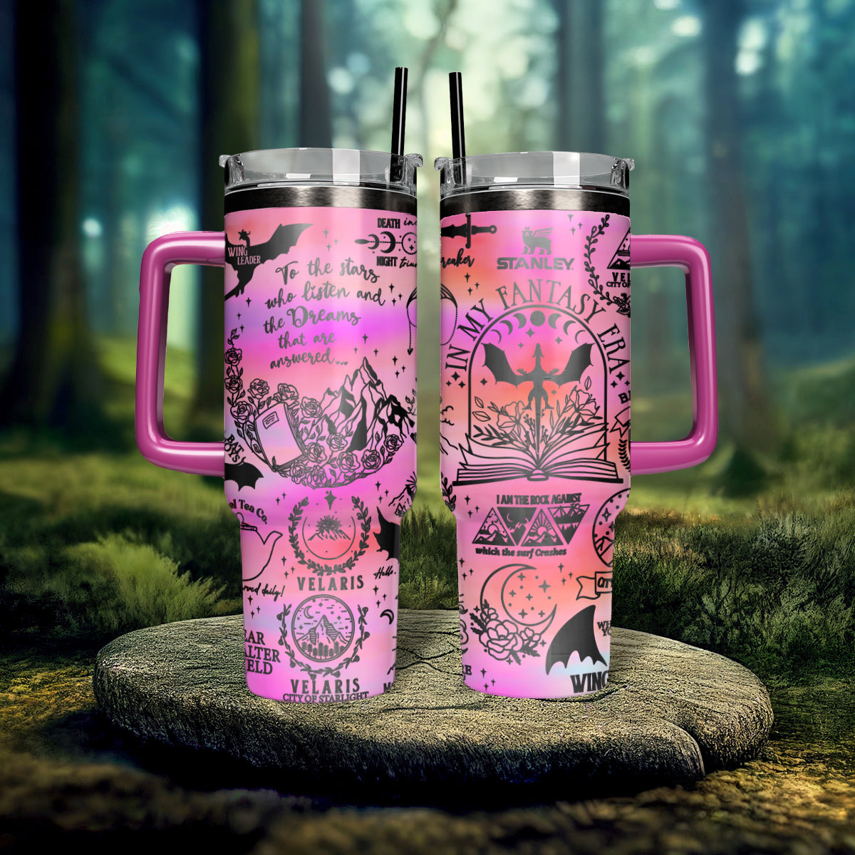 A Court Of Thorns And Roses Book Custom Stanley Quencher 40oz Stainless Steel Tumbler With Handle