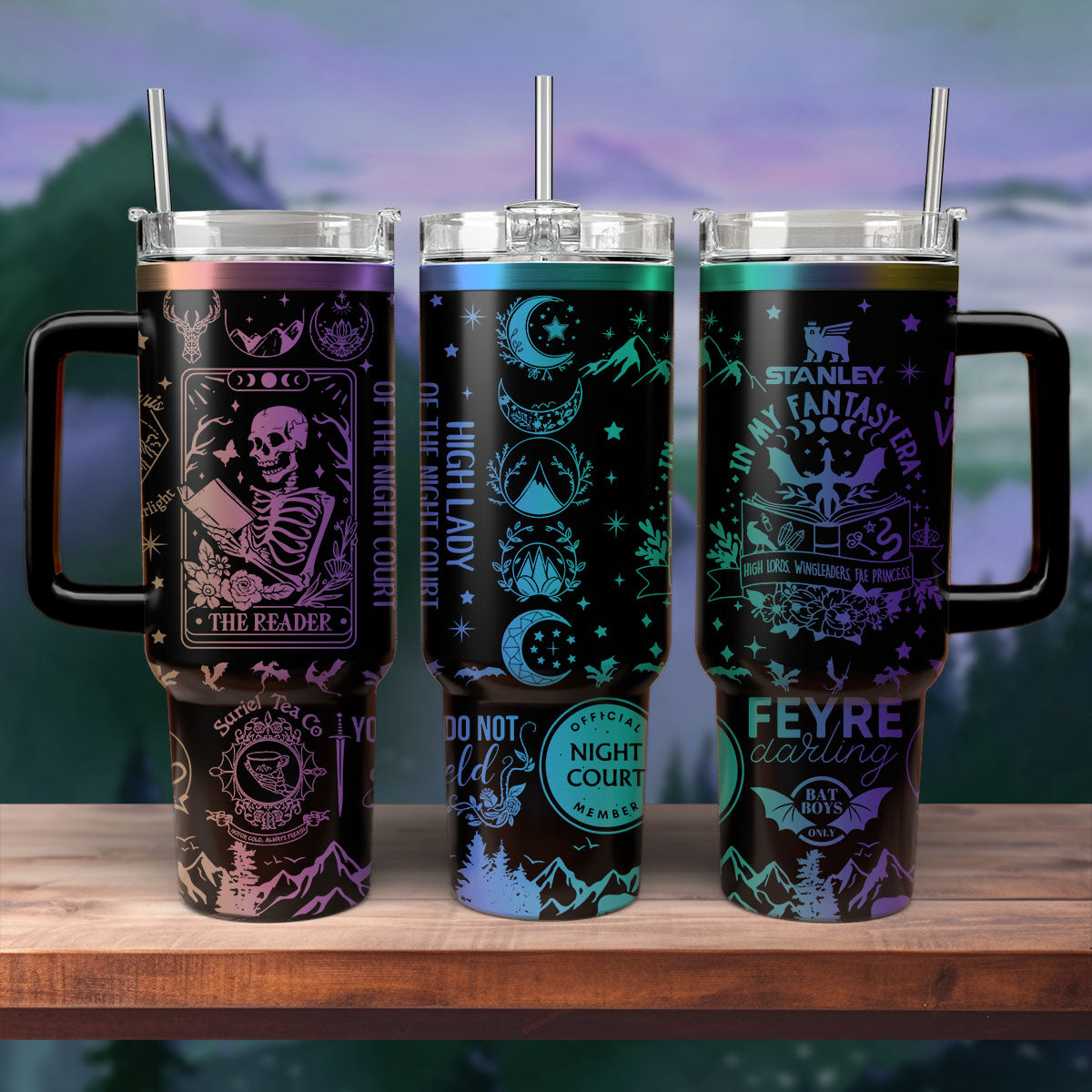 A Court Of Thorns And Roses Book Custom Stanley Quencher 40oz Stainless Steel Tumbler With Handle