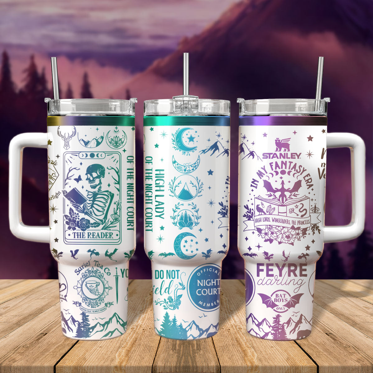 A Court Of Thorns And Roses Book Custom Stanley Quencher 40oz Stainless Steel Tumbler With Handle