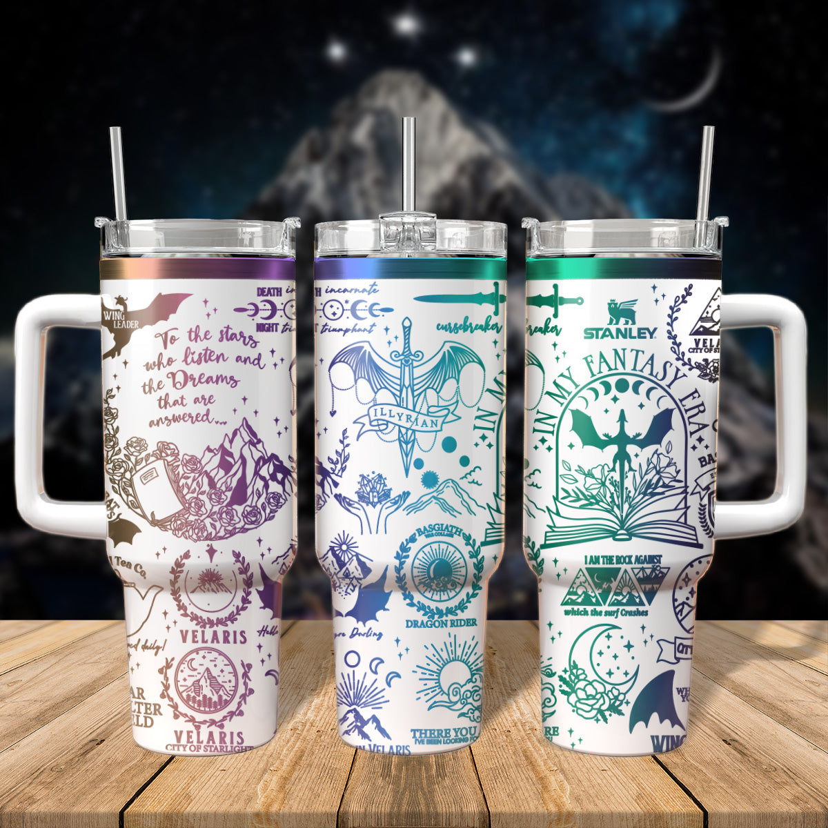 A Court Of Thorns And Roses Book Custom Stanley Quencher 40oz Stainless Steel Tumbler With Handle