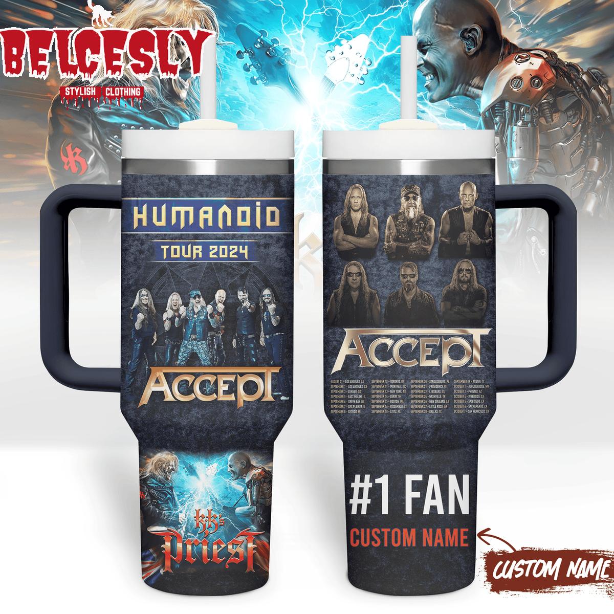 Accept Music Custom Stanley Quencher 40oz Stainless Steel Tumbler With Handle