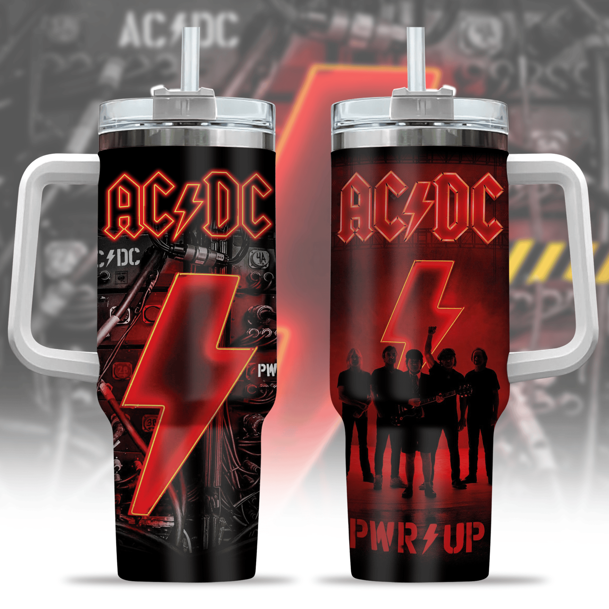 AC/DC Music Custom Stanley Quencher 40oz Stainless Steel Tumbler With Handle