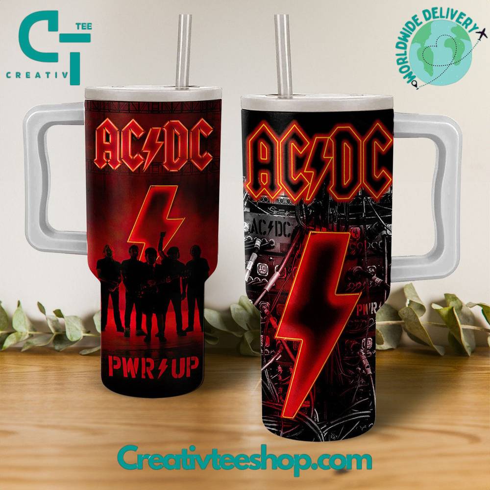 AC/DC Music Custom Stanley Quencher 40oz Stainless Steel Tumbler With Handle