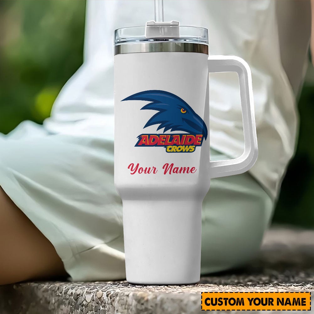 Adelaide Crows AFL Custom Stanley Quencher 40oz Stainless Steel Tumbler With Handle