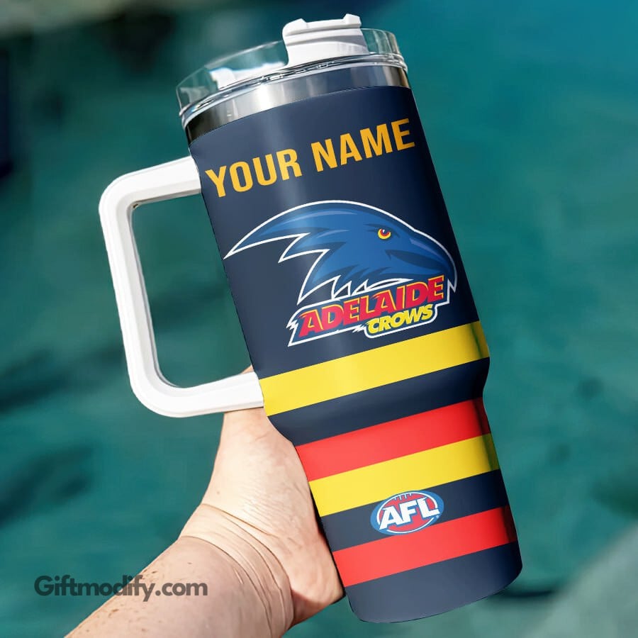 Adelaide Crows AFL Custom Stanley Quencher 40oz Stainless Steel Tumbler With Handle