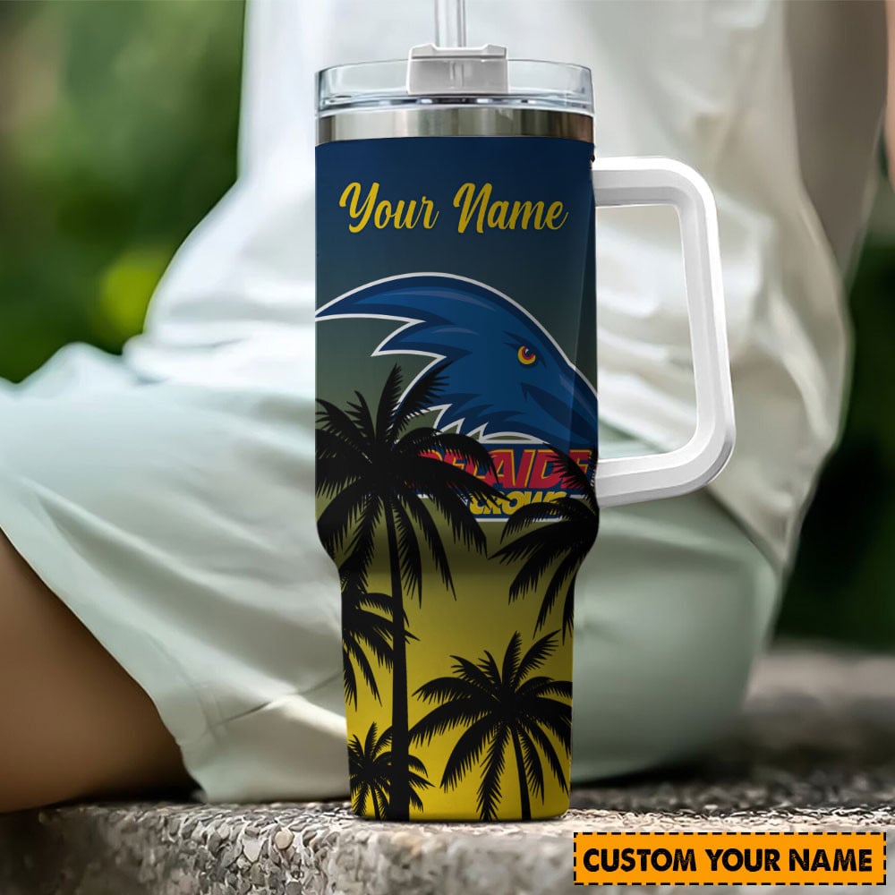 Adelaide Crows AFL Custom Stanley Quencher 40oz Stainless Steel Tumbler With Handle