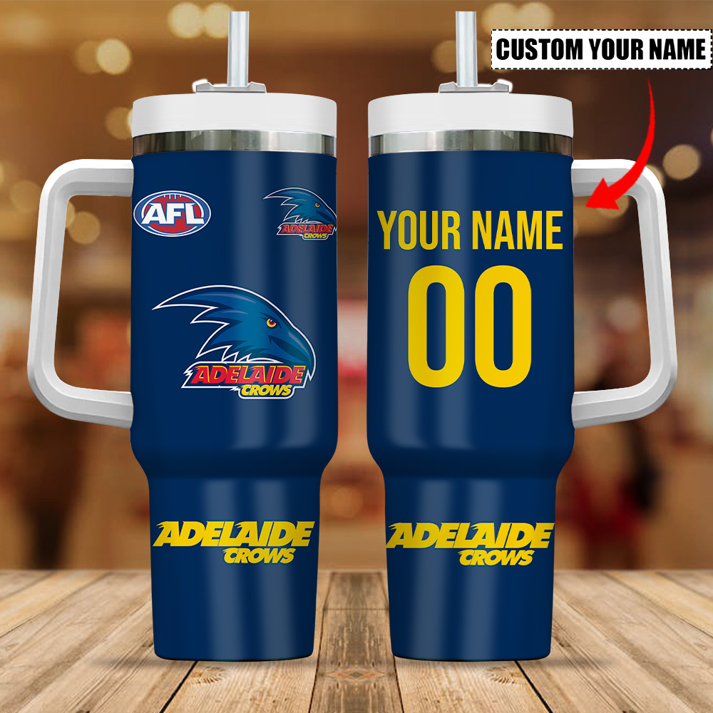 Adelaide Crows AFL Custom Stanley Quencher 40oz Stainless Steel Tumbler With Handle