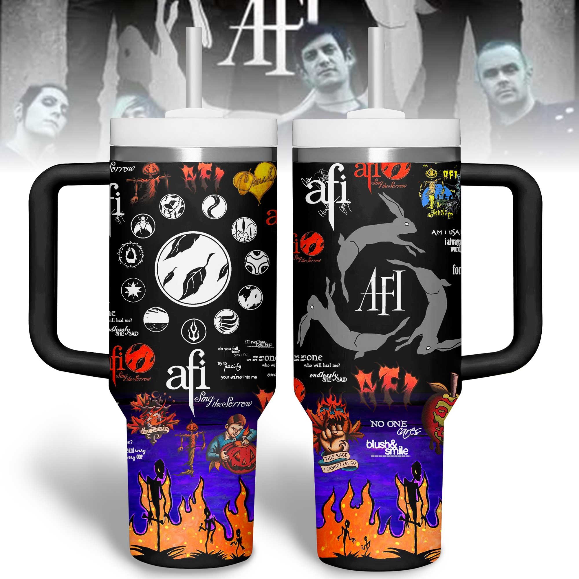 AFI Music Custom Stanley Quencher 40oz Stainless Steel Tumbler With Handle