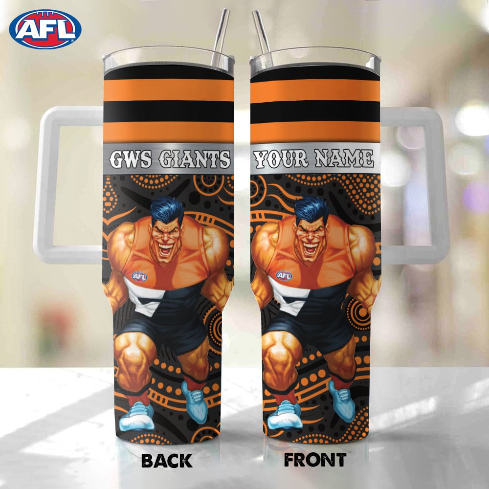 AFL GWS Giants Mascot Custom Stanley Quencher 40oz Stainless Steel Tumbler With Handle