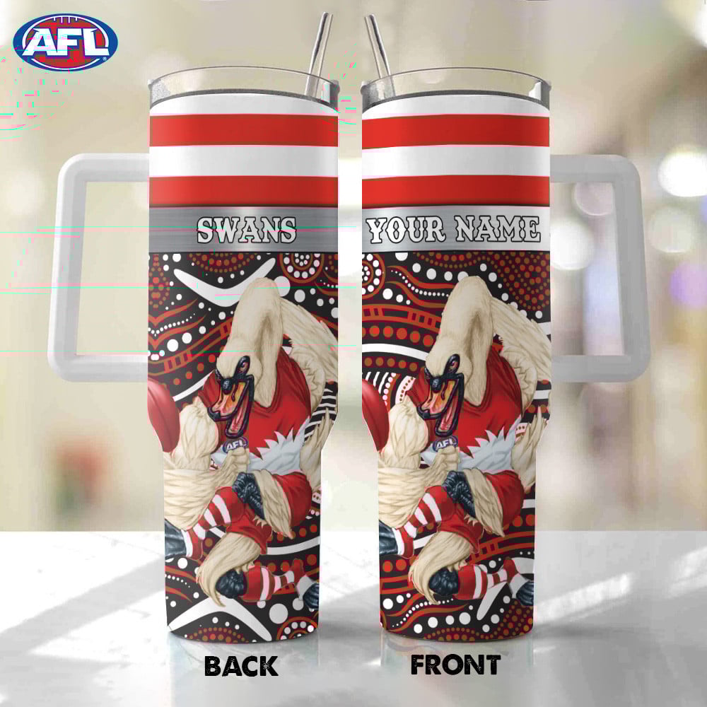 AFL Sydney Swans Mascot Custom Stanley Quencher 40oz Stainless Steel Tumbler With Handle