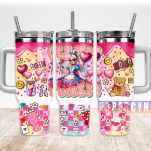 Alice In Wonderland Custom Stanley Quencher 40oz Stainless Steel Tumbler With Handle