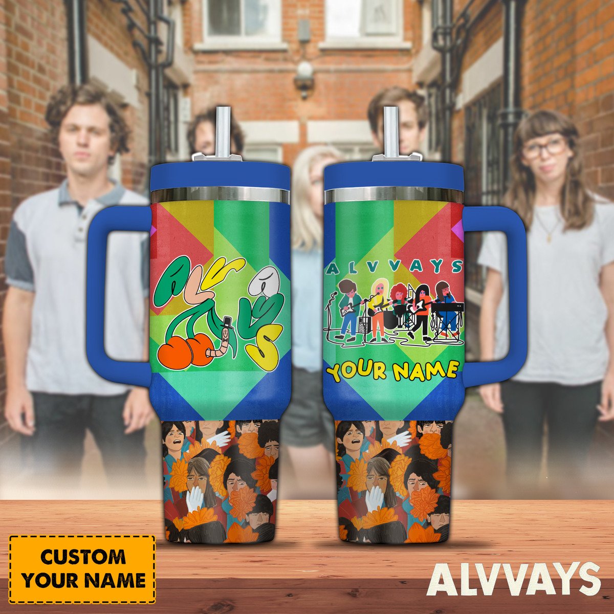 Alvvays Music Custom Stanley Quencher 40oz Stainless Steel Tumbler With Handle