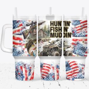 American Flag Custom Stanley Quencher 40oz Stainless Steel Tumbler With Handle