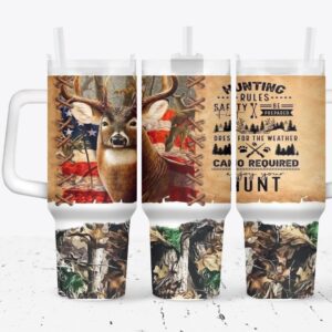 American Flag Custom Stanley Quencher 40oz Stainless Steel Tumbler With Handle