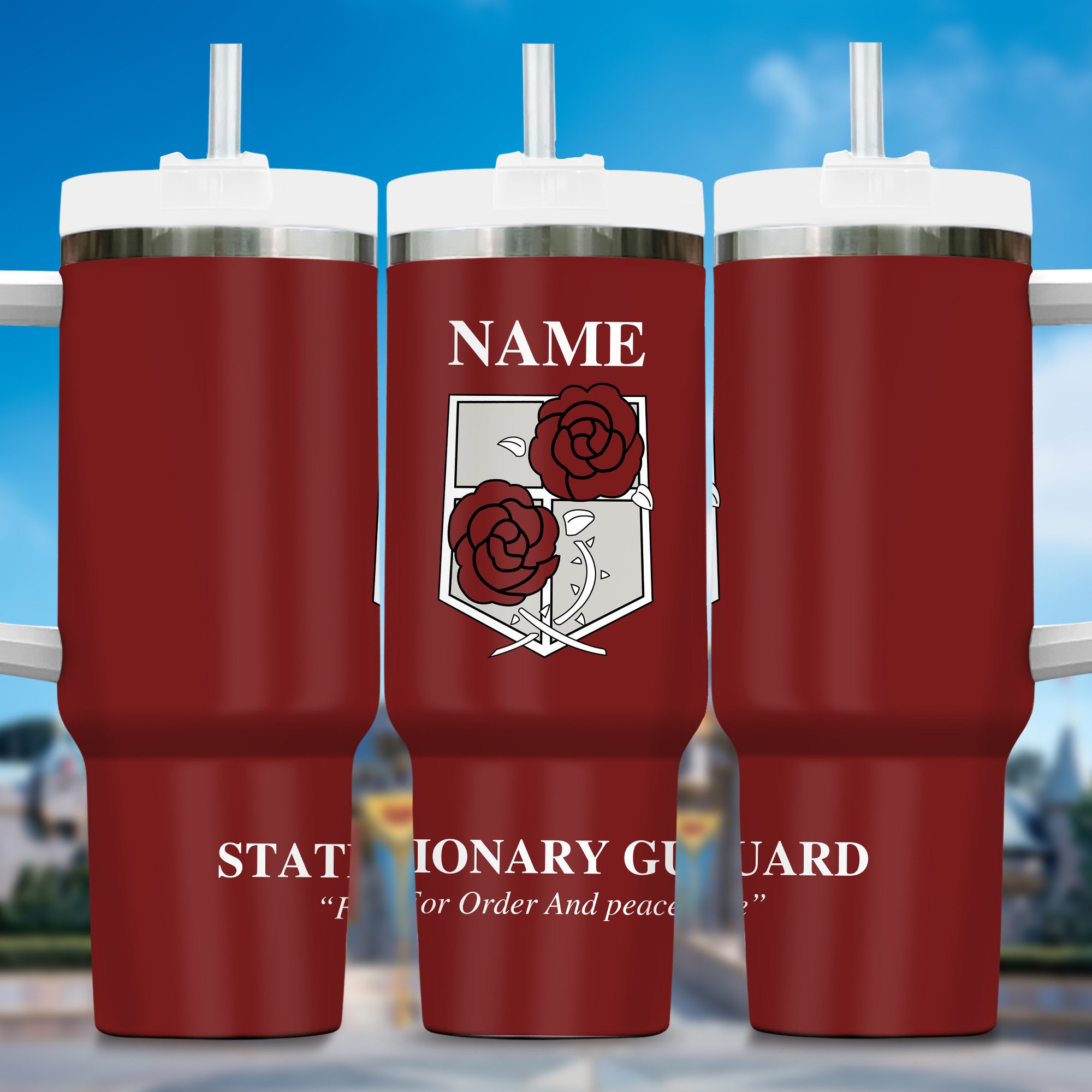 Anime Custom Stanley Quencher 40oz Stainless Steel Tumbler With Handle