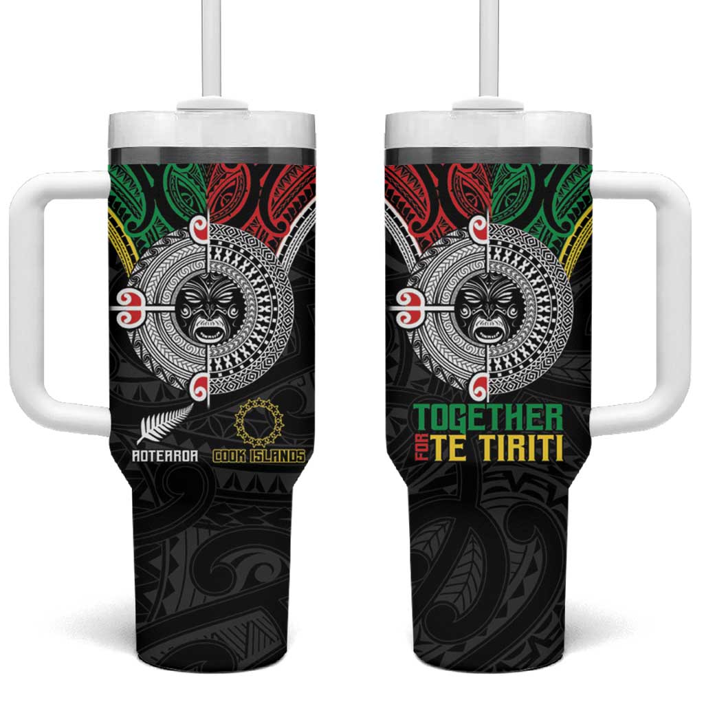 Aotearoa and Cook Islands Mo Te Tiriti New Zealand Custom Stanley Quencher 40oz Stainless Steel Tumbler With Handle