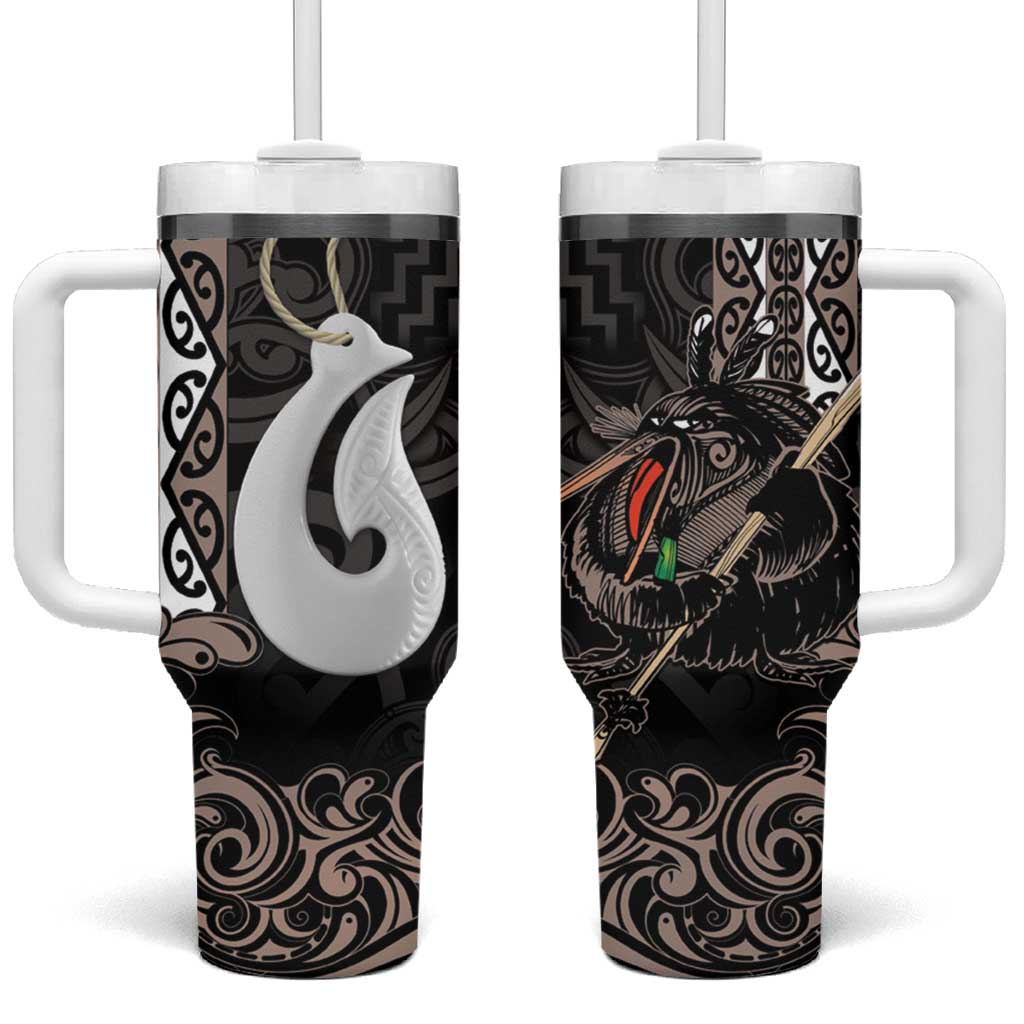 Aotearoa Hei Matau Haka Kiwi Mix Maori Mangopare Custom Stanley Quencher 40oz Stainless Steel Tumbler With Handle