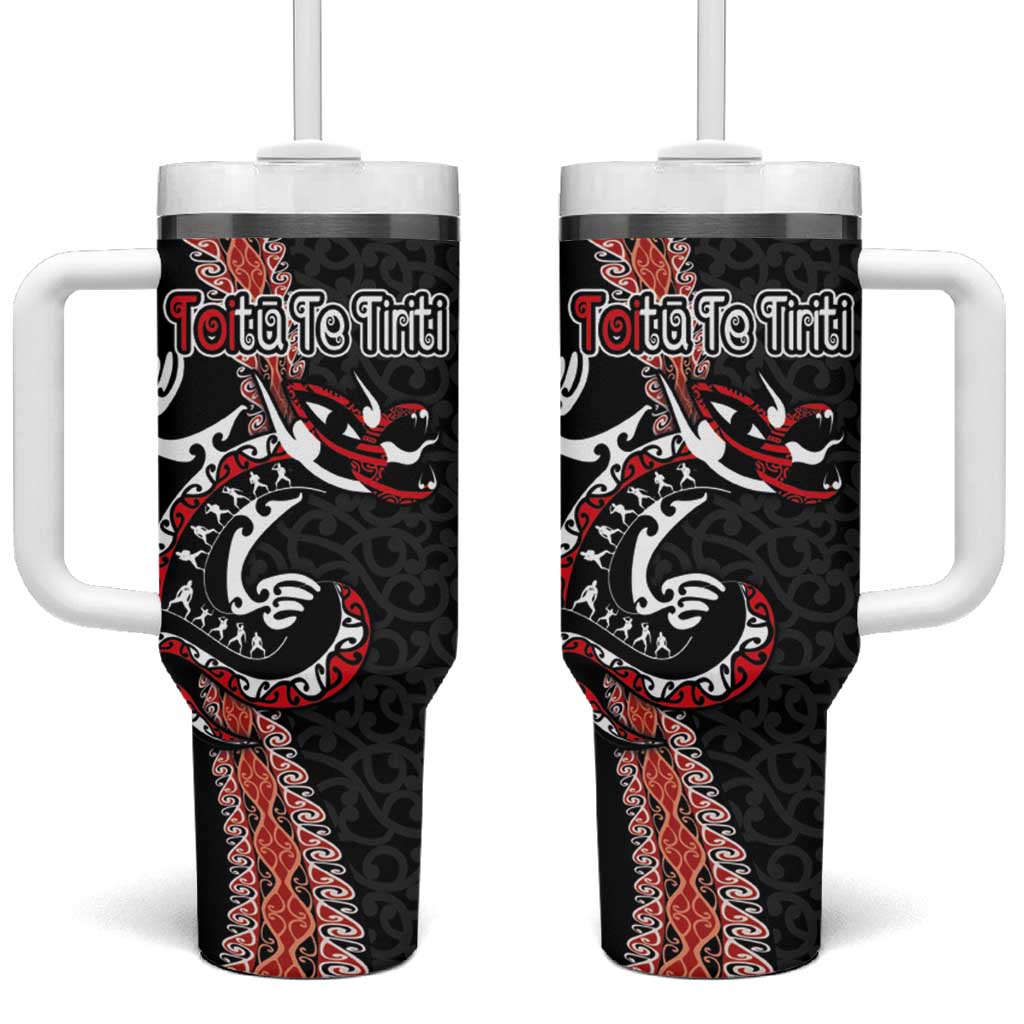 Aotearoa Toitu Te Tiriti Maori Taniwha Haka Honour the Treaty Custom Stanley Quencher 40oz Stainless Steel Tumbler With Handle