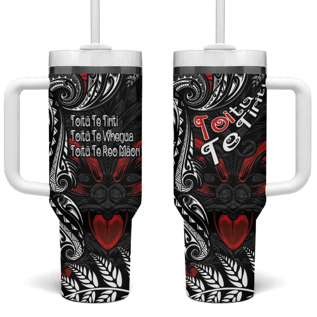 Aotearoa Toitu Te Tiriti New Zealand Honour the Treaty Te Tiriti Is Us Custom Stanley Quencher 40oz Stainless Steel Tumbler With Handle