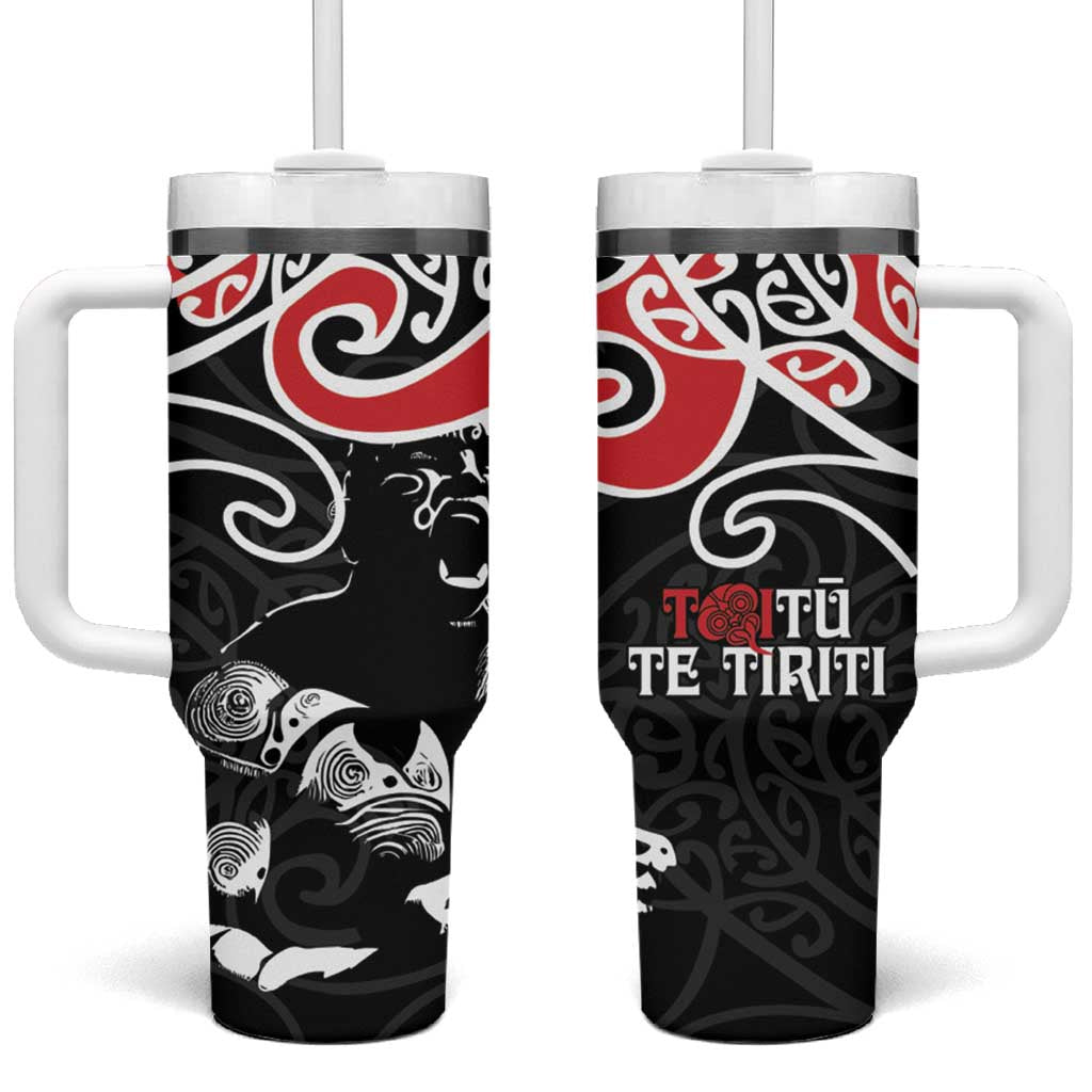 Aotearoa Toitu Te Tiriti New Zealand Stand Together Stand Stronger Custom Stanley Quencher 40oz Stainless Steel Tumbler With Handle