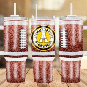 Appalachian State Mountaineers Football Team NCAA Custom Stanley Quencher 40oz Stainless Steel Tumbler With Handle