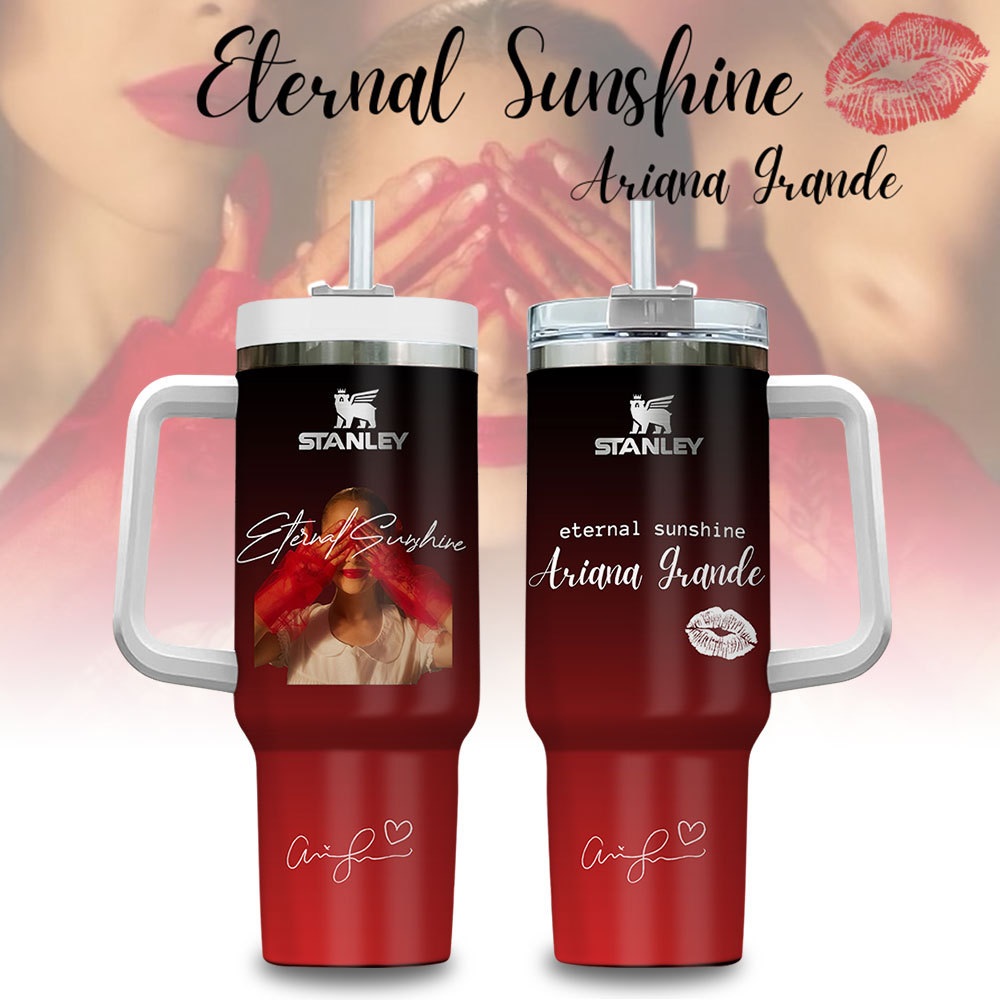 Ariana Grande Eternal Sunshine Music Custom Stanley Quencher 40oz Stainless Steel Tumbler With Handle