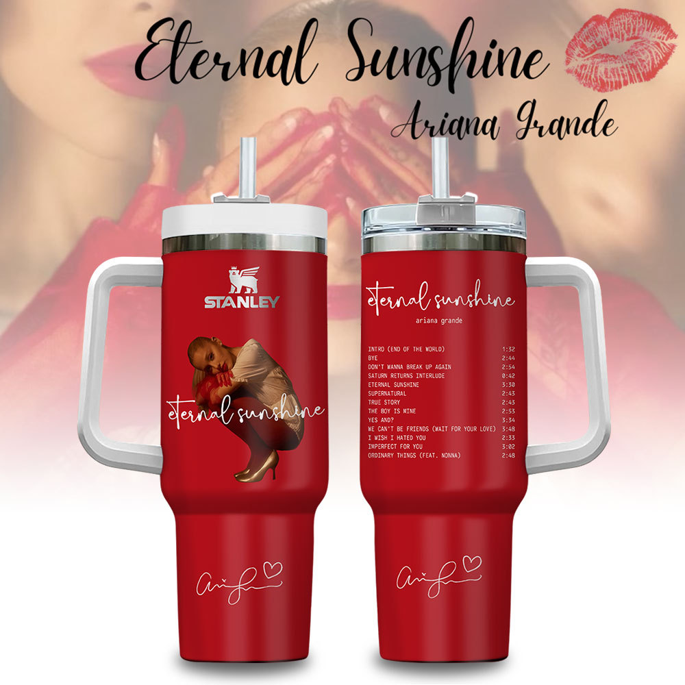 Ariana Grande Eternal Sunshine Music Custom Stanley Quencher 40oz Stainless Steel Tumbler With Handle